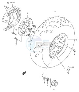 LT-F500F (E3-E28) drawing FRONT WHEEL (MODEL Y K1 K2)