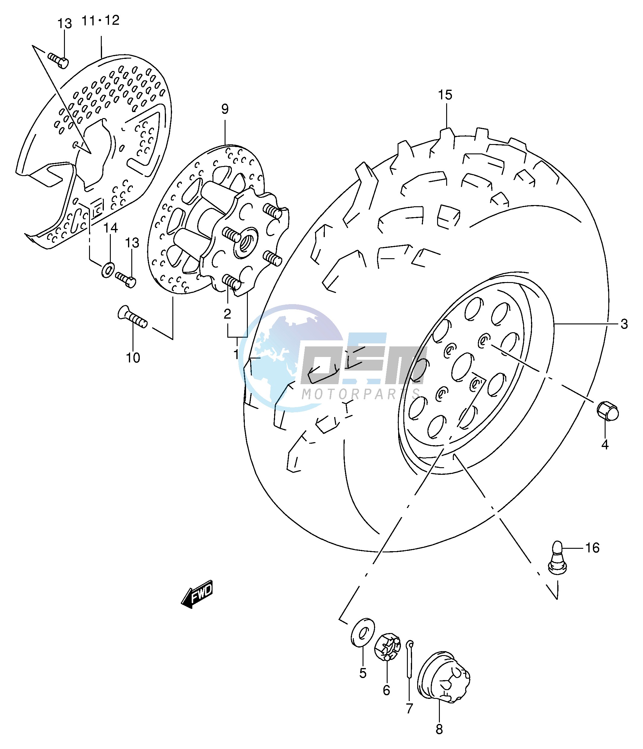 FRONT WHEEL (MODEL Y K1 K2)