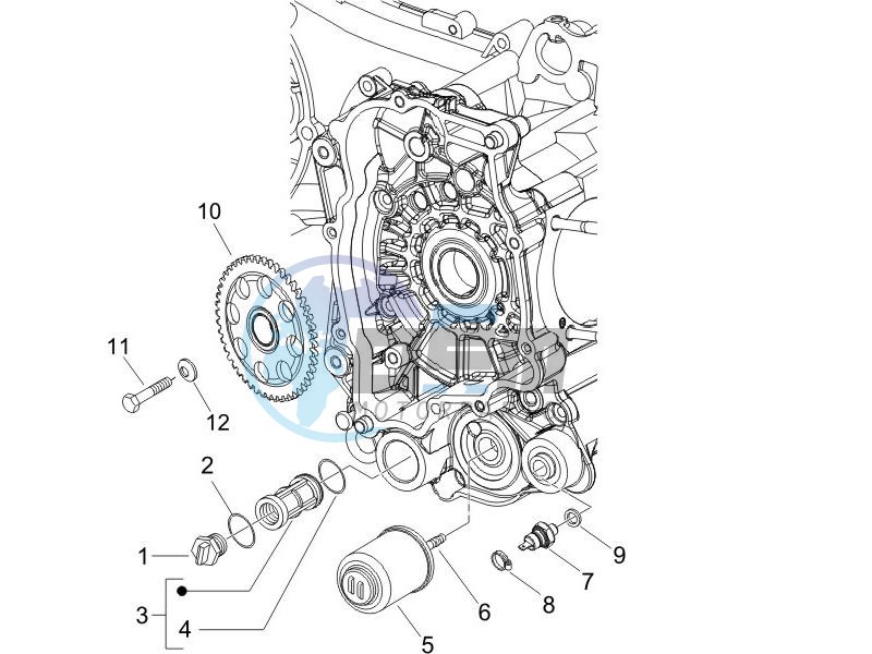 Flywheel magneto cover - Oil filter