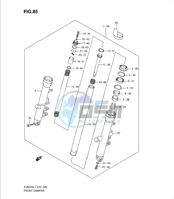 FRONT DAMPER (SV650SL1 E2)