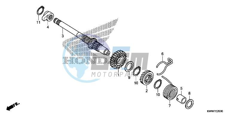 KICK STARTER SPINDLE