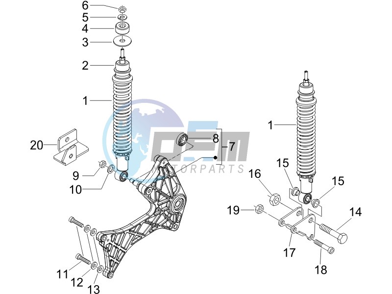 Rear suspension - Shock absorbers