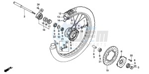 XR600R drawing FRONT WHEEL