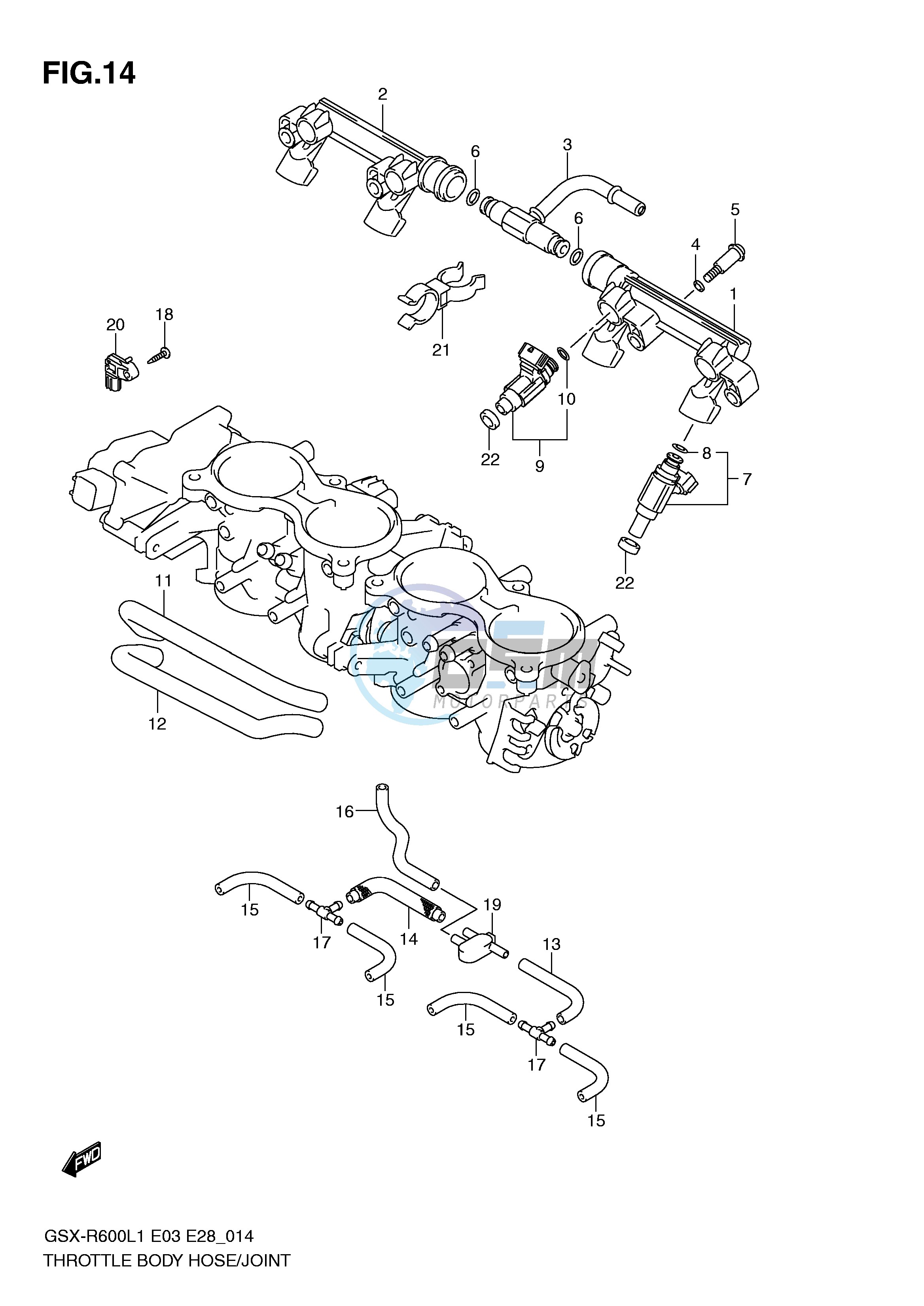 THROTTLE BODY HOSE JOINT (GSX-R600L1 E3)