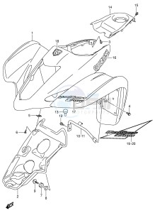 LT-Z400 (E3-E28) drawing FRONT FENDER (MODEL K3 K4)