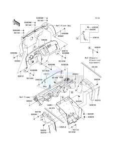 KAF 400 A [MULE 610 4X4] (A6F-AF) A9F drawing FRAME FITTINGS-- FRONT- -