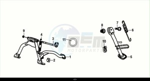 JET4 RX 125 (XE12W4-EU) (E5) (M1) drawing MAIN STAND - KICK STARTER ARM