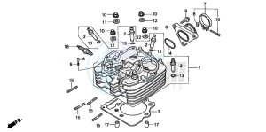 XR400R drawing CYLINDER HEAD