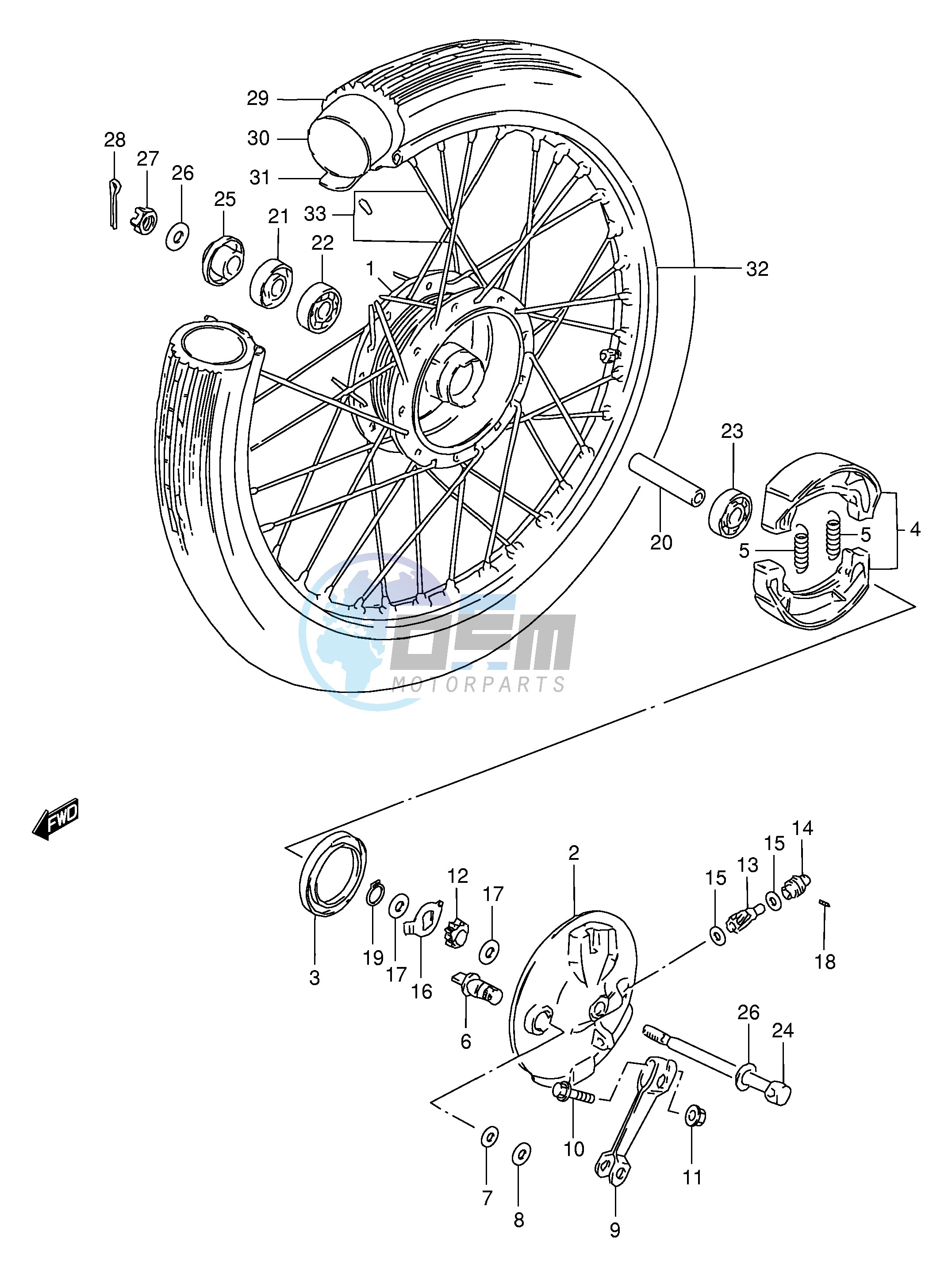 FRONT WHEEL (GS125Z D)