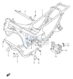 GSX750F (E2) drawing FRAME (MODEL S T)