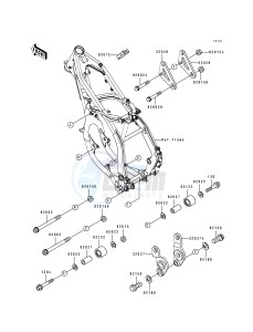 KX 125 J [KX125] (J2) [KX125] drawing FRAME FITTING