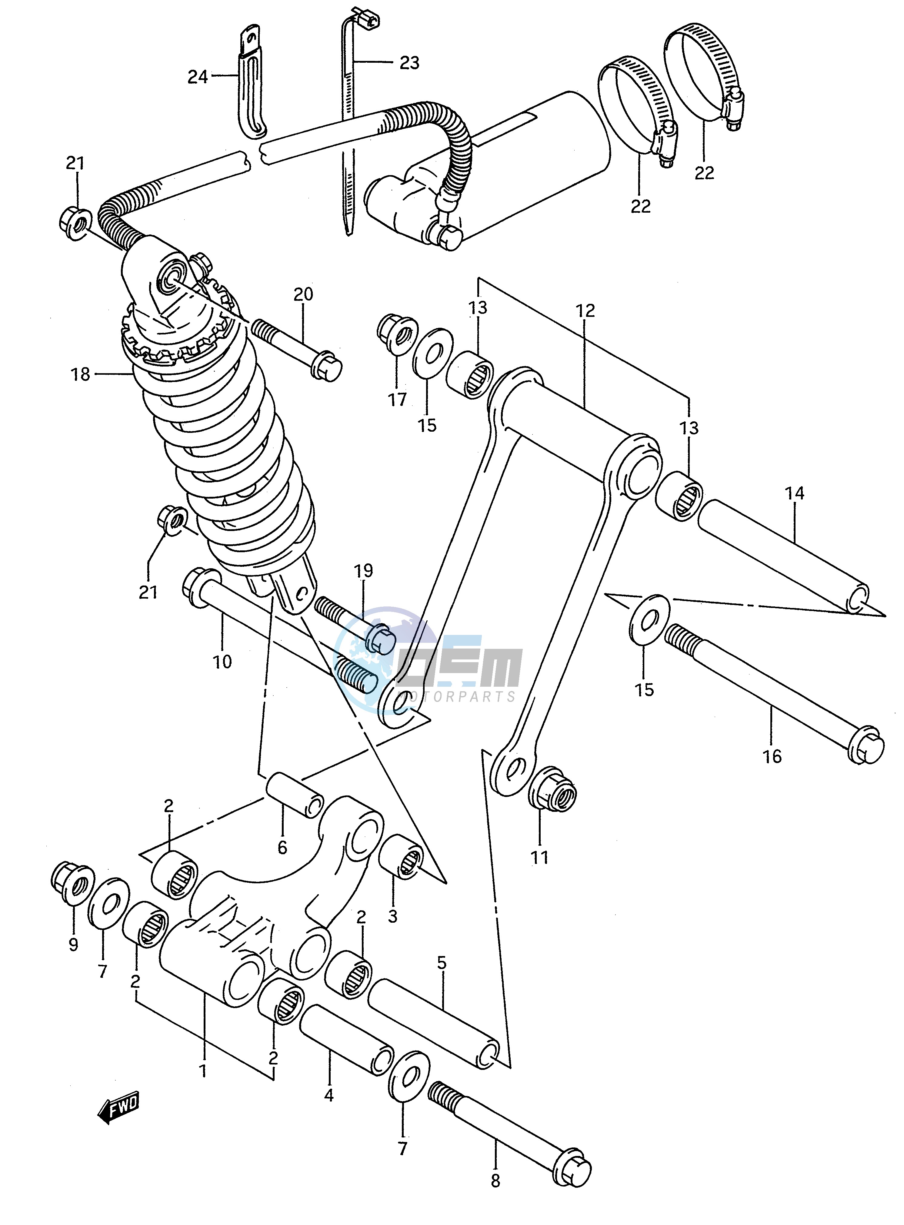 REAR CUSHION LEVER (MODEL N P)