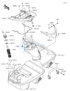 JET SKI ULTRA LX JT1500KJF EU drawing Hull Rear Fittings