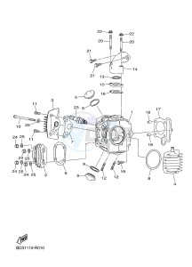 YFM90R YFM09RYXH (BD36) drawing CYLINDER HEAD