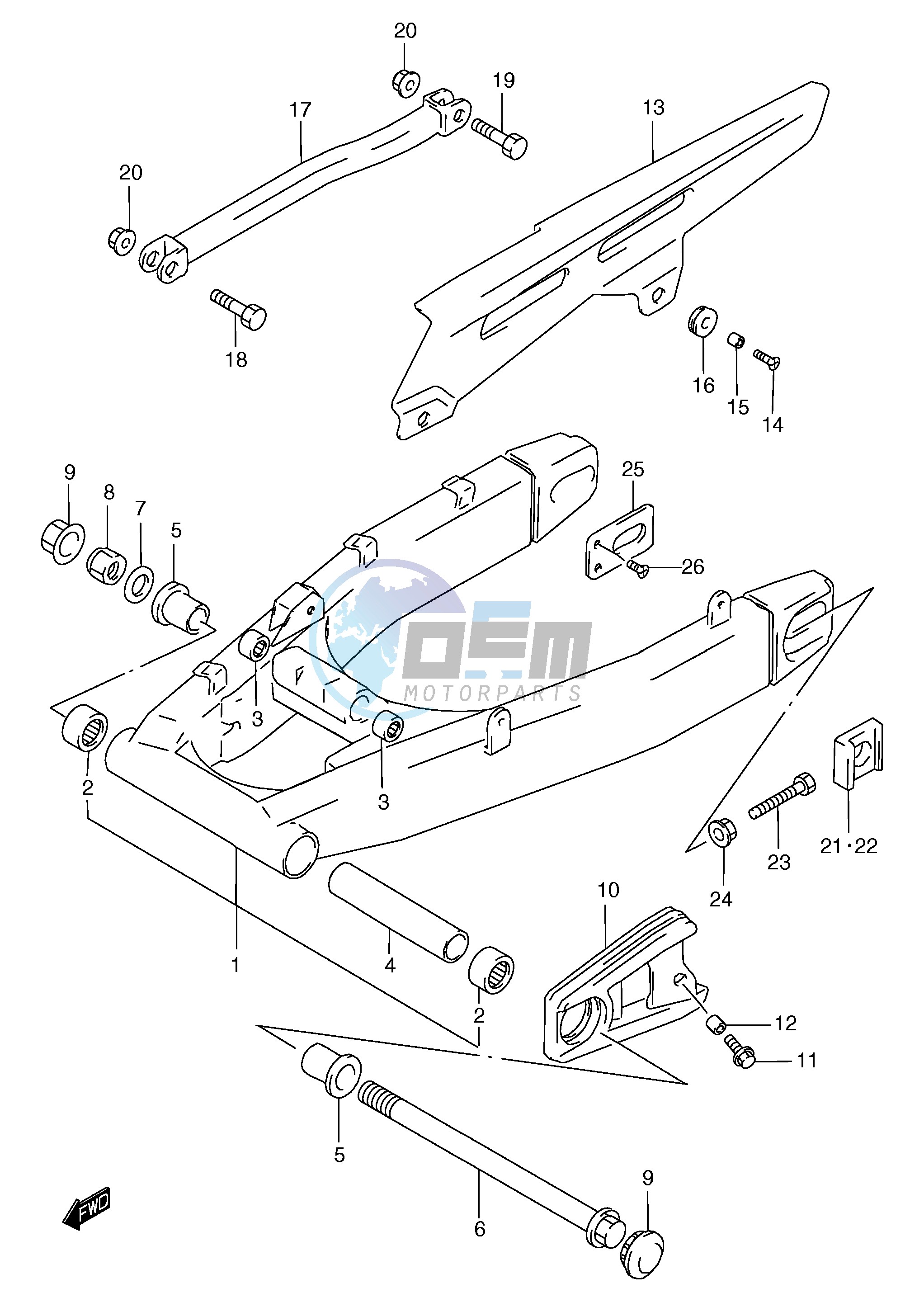 REAR SWINGING ARM (GSF1200SAV SAW SAX SAY)