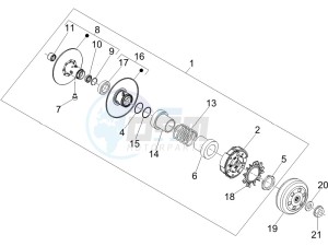 X Evo 250 Euro 3 (UK) UK drawing Driven pulley