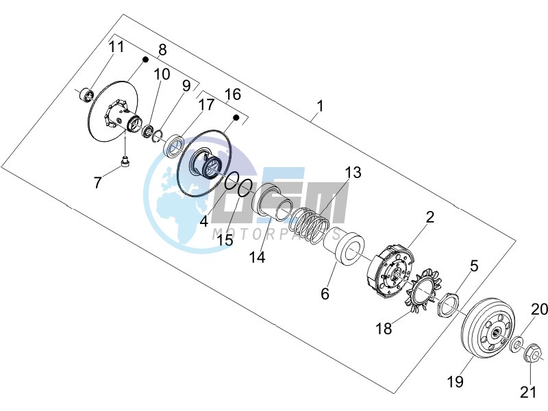 Driven pulley