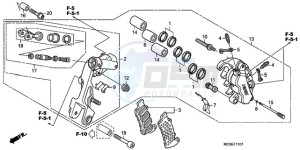 ST1300A9 UK - (E / ABS MKH MME) drawing L. FRONT BRAKE CALIPER