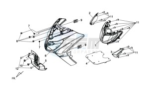 GTS 125 EFI drawing FR PLATE / HEAD LIGHT / FOOTREST