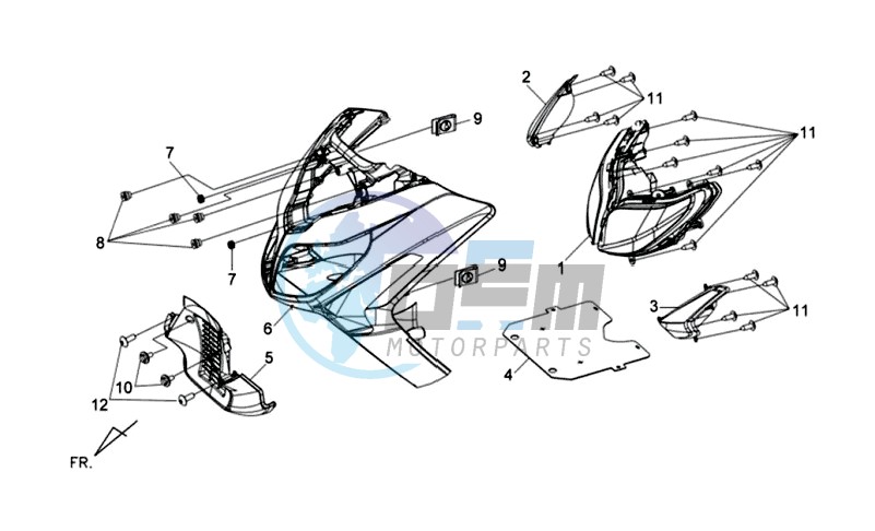 FR PLATE / HEAD LIGHT / FOOTREST