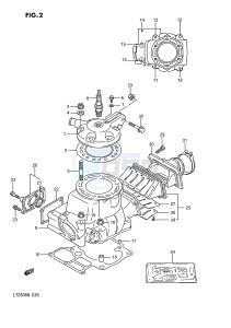 LT250R (E28) drawing CYLINDER (MODEL H)