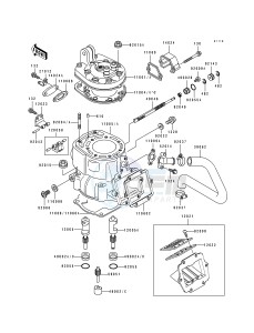 KX 250 H [KX250] (H1-H2) [KX250] drawing CYLINDER HEAD_CYLINDER