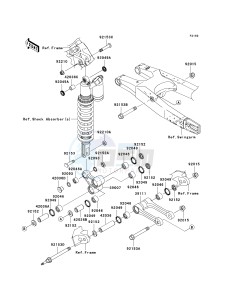 KLX 450 A [KLX450R] (A8F-A9F) A8F drawing REAR SUSPENSION