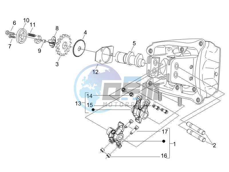 Camshaft - Rocking levers support unit