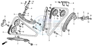 VTR1000F FIRE STORM drawing CAM CHAIN/TENSIONER