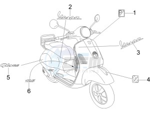 GTS 125 4T E3 drawing Plates - Emblems