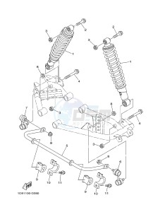 YFM450FWAD YFM45FGPAD GRIZZLY 450 EPS (1CTU 1CTV) drawing REAR SUSPENSION