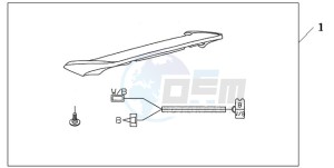 GL18009 France - (F / CMF) drawing REAR SPOILER PEWTER SILVER METALLIC