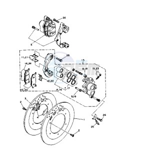 XV VIRAGO 11000 drawing FRONT BRAKE CALIPER