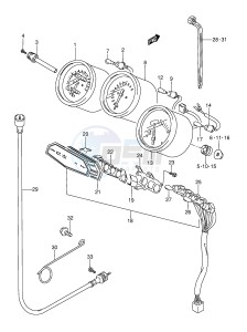 GSX600F (E2) Katana drawing SPEEDOMETER (MODEL J)