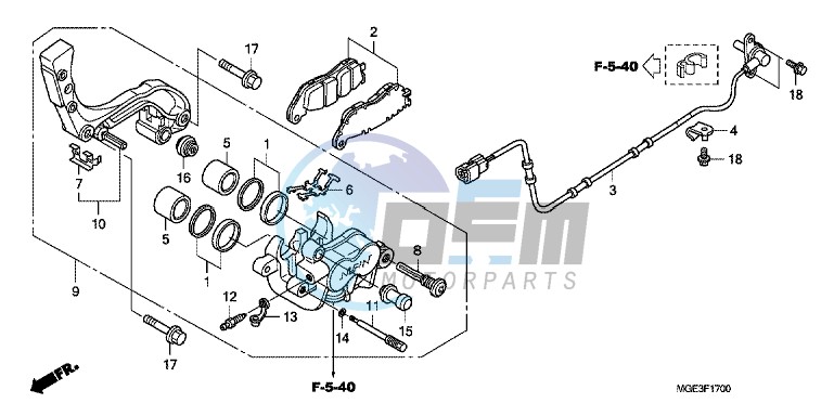 REAR BRAKE CALIPER (VFR1200F)