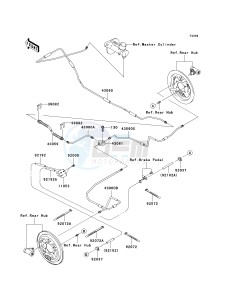 KAF 400 A [MULE 610 4X4] (A6F-AF) A9F drawing REAR BRAKE PIPING