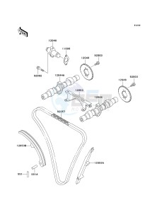 EX 500 D [NINJA 500R] (D6F-D9F) D9F drawing CAMSHAFT-- S- -_TENSIONER