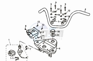 XS 125 drawing HANDLEBAR / FORKPLATE / LOCK