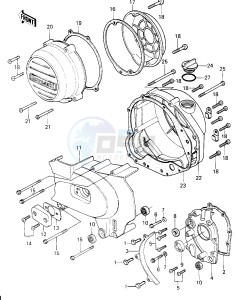 KZ 750 H [LTD] (H1) [LTD] drawing ENGINE COVERS -- 80 H1- -