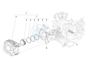 Liberty 150 iGet 4T 3V ie ABS (APAC) drawing Cylinder-piston-wrist pin unit