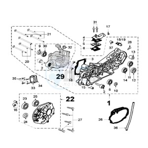 FIGHT RMO drawing CRANKCASE WITH LONG MOUNT RUBBERS