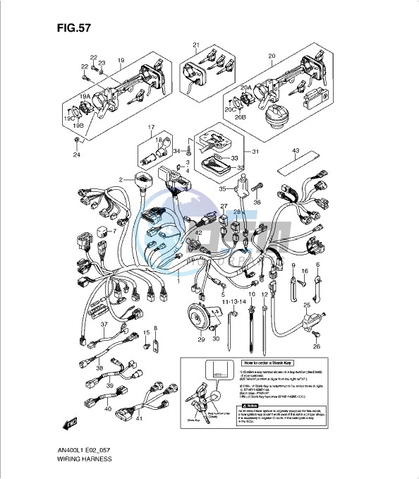 WIRING HARNESS (IMOBI) (AN400ZAL1 E19)