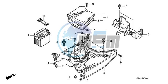 FLOOR STEP/BATTERY