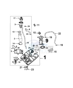 DJANGO 125 SY EVASION drawing TANK AND PUMP