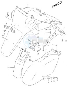 AY50 (V-W-X-Y) katana drawing REAR FENDER (model Y)