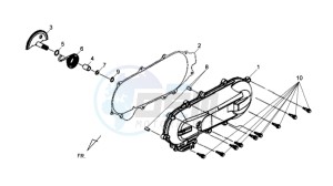 JET 4 R50 NAKED drawing CRANKCASE COVER LEFT