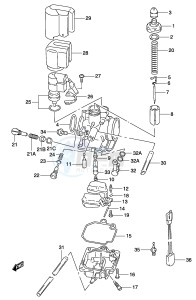 AY50 (P19) katana drawing CARBURETOR (MODEL AY50 K3 K4)