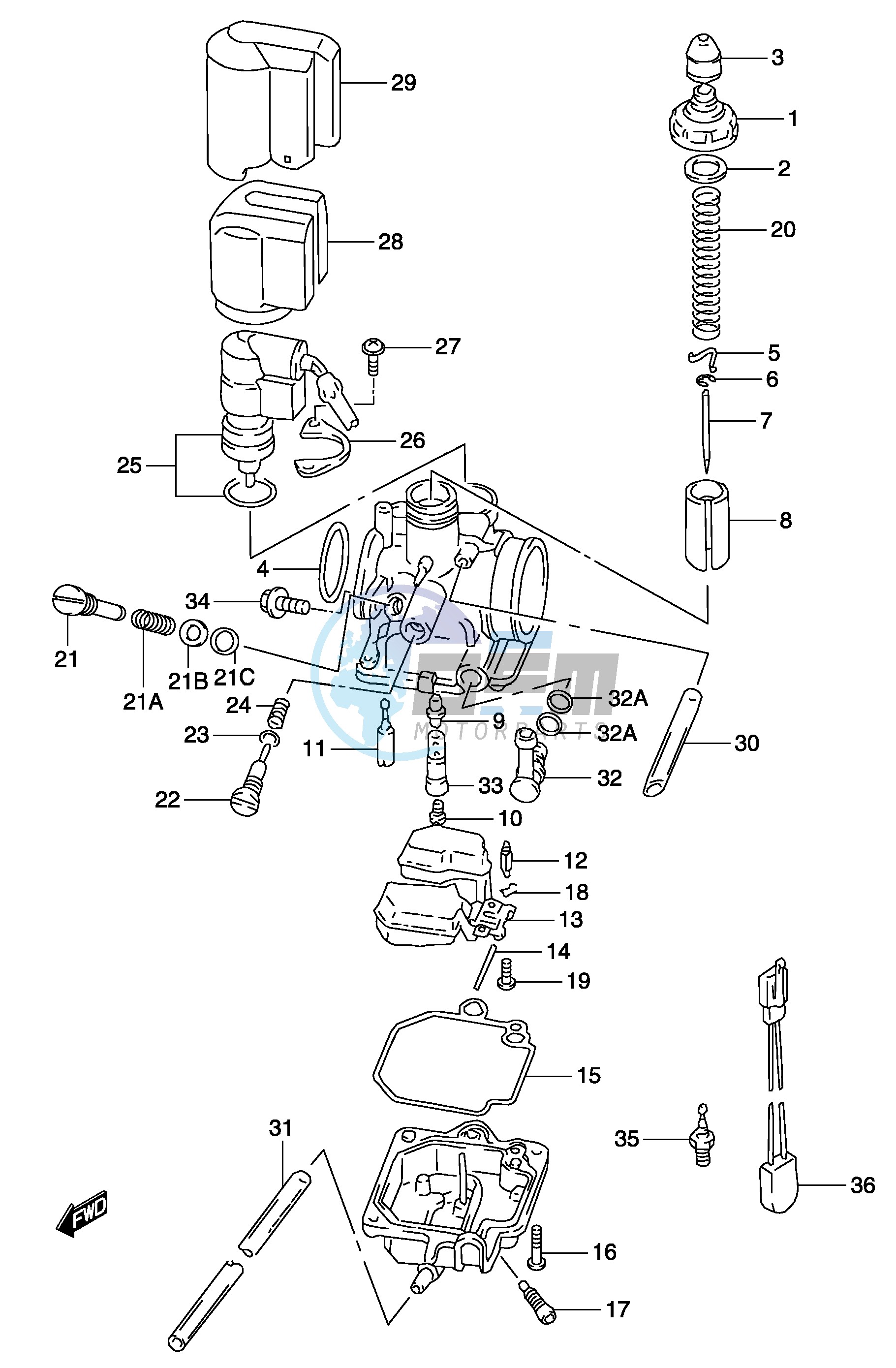 CARBURETOR (MODEL AY50 K3 K4)