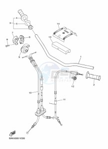 WR250F (BAK4) drawing STEERING HANDLE & CABLE