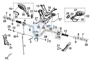 GTS 125 EFI drawing HANDLEBAR / BRAKE LEVERS / MIRRORS